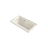 Kohler - Archer 60'' x 30'' alcove whirlpool bath with Bask heated surface, right drain - Biscuit