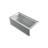 Kohler - Archer 66'' x 32'' alcove bath with Bask heated surface, right drain - Ice Grey
