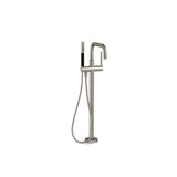 Kohler - Purist Floor-mount bath filler trim with handshower - Vibrant Brushed Nickel
