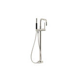 Kohler - Purist Floor-mount bath filler trim with handshower - Vibrant Polished Nickel