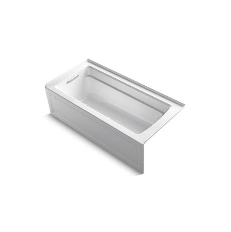 Kohler - Archer 66'' x 32'' alcove Heated BubbleMassageE air bath with Bask heated surface, left drain - White