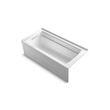 Kohler - Archer 66'' x 32'' alcove Heated BubbleMassageE air bath with Bask heated surface, left drain - White