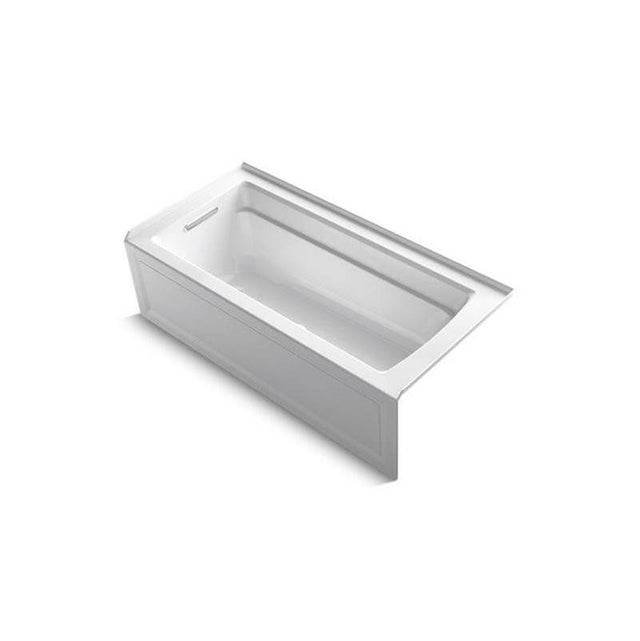 Kohler - Archer 66'' x 32'' alcove Heated BubbleMassageE air bath with Bask heated surface, left drain - White
