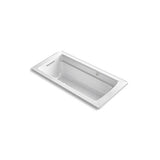 Kohler - Archer 66'' x 32'' drop-in Heated BubbleMassageE air bath with Bask heated surface - White