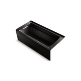 Kohler - Archer 66'' x 32'' alcove Heated BubbleMassageE air bath with Bask heated surface, left drain - Black