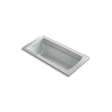Kohler - Archer 66'' x 32'' drop-in Heated BubbleMassageE air bath with Bask heated surface - Ice Grey