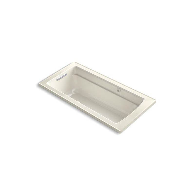 Kohler - Archer 66'' x 32'' drop-in Heated BubbleMassageE air bath with Bask heated surface - Biscuit