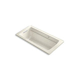 Kohler - Archer 66'' x 32'' drop-in Heated BubbleMassageE air bath with Bask heated surface - Biscuit