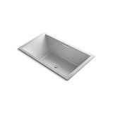 Kohler - Underscore 72'' x 42'' drop-in Heated BubbleMassageE air bath with whirlpool - Ice Grey