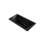 Kohler - Underscore 66'' x 32'' drop-in Heated BubbleMassageE air bath with whirlpool - Black