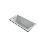 Kohler - Underscore 66'' x 32'' drop-in Heated BubbleMassageE air bath with whirlpool - Ice Grey