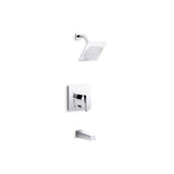 Kohler - Honesty Rite-Temp bath and shower trim kit with push-button diverter, 2.5 gpm - Polished Chrome