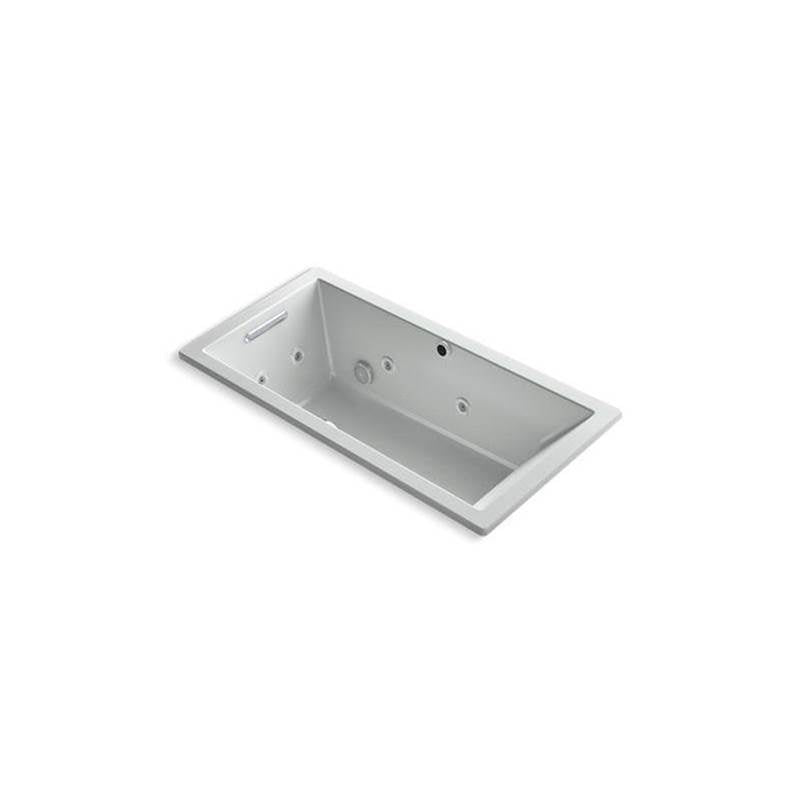 Kohler - Underscore 60'' x 30'' drop-in Heated BubbleMassageE air bath with whirlpool - Ice Grey