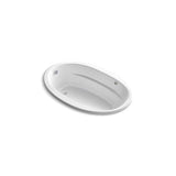 Kohler - Sunward 66'' x 42'' drop-in Heated BubbleMassageE air bath with Bask heated surface - White