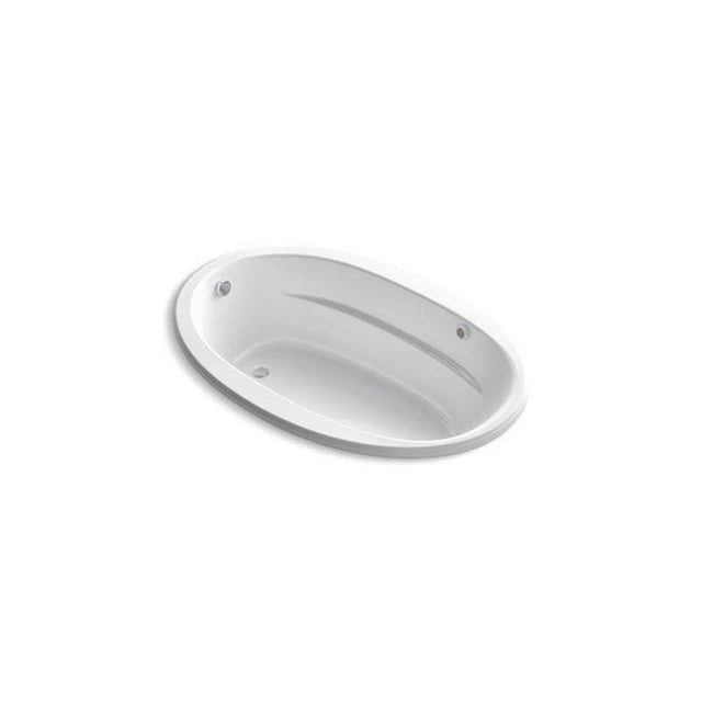 Kohler - Sunward 66'' x 42'' drop-in Heated BubbleMassageE air bath with Bask heated surface - White