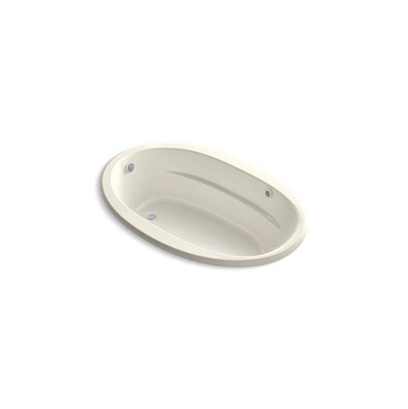 Kohler - Sunward 66'' x 42'' drop-in Heated BubbleMassageE air bath with Bask heated surface - Biscuit