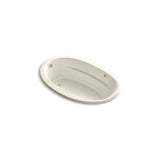 Kohler - Sunward 66'' x 42'' drop-in Heated BubbleMassageE air bath with Bask heated surface - Biscuit
