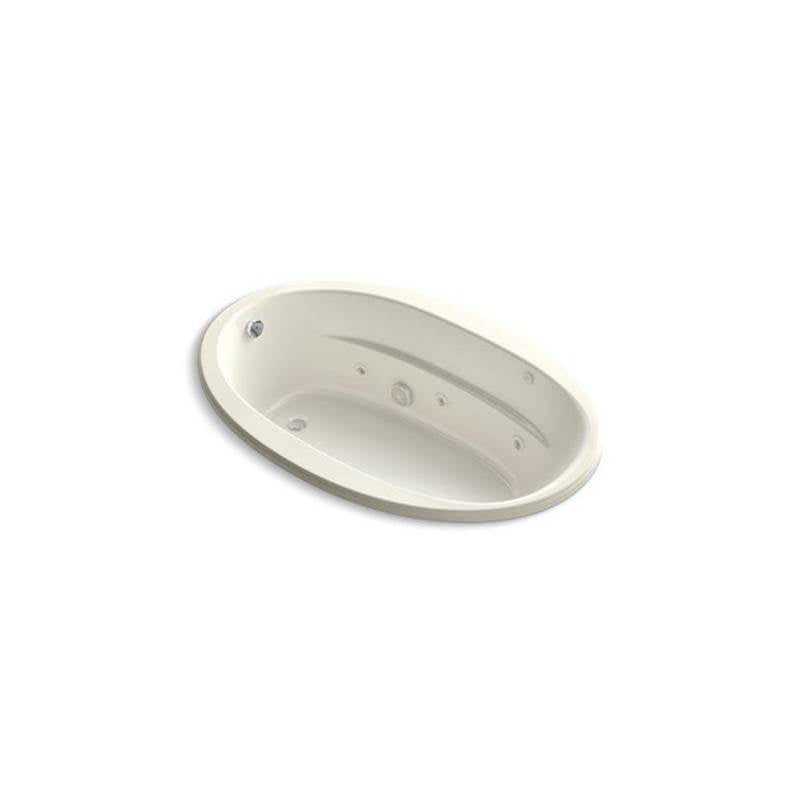Kohler - Sunward 66'' x 42'' drop-in whirlpool bath with Bask heated surface - Biscuit