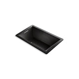 Kohler - Underscore 60'' x 36'' drop-in Heated BubbleMassageE air bath with Bask heated surface - Black