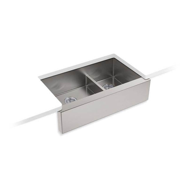 Kohler - Strive Smart Divide 35-1/2'' undermount double-bowl farmhouse kitchen sink - Stainless Steel