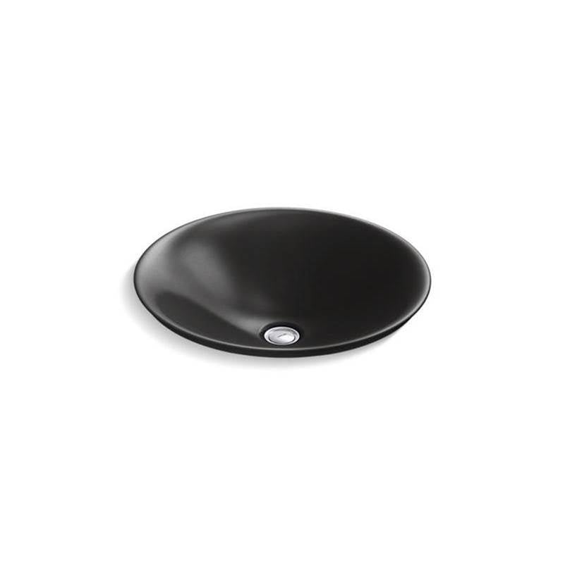 Kohler - Carillon 17-3/4'' round drop-in bathroom sink, no overflow - Black