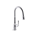 Kohler - Artifacts Pull-down kitchen sink faucet with three-function sprayhead - Polished Chrome