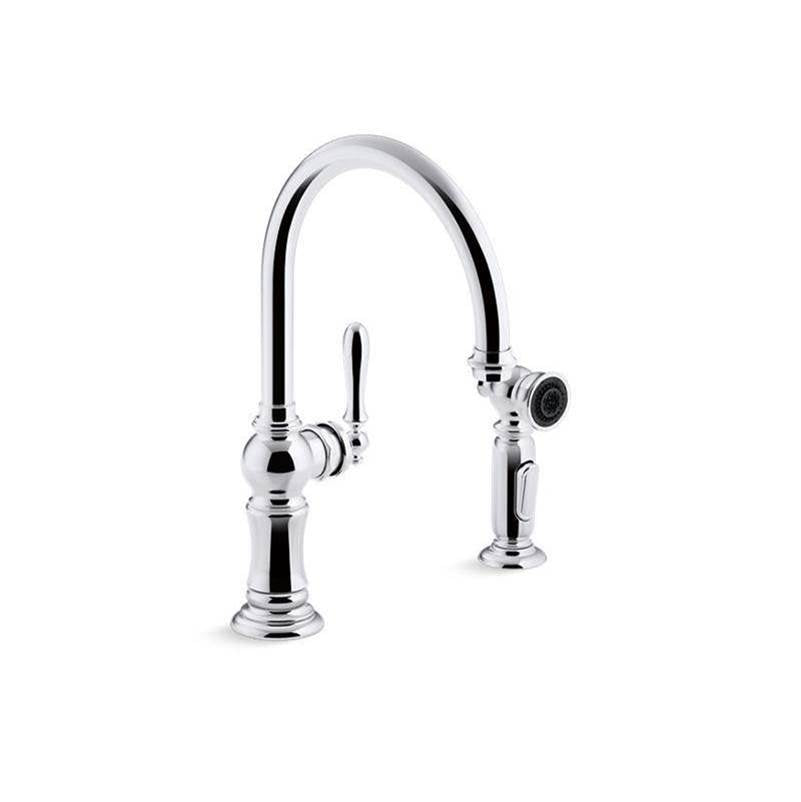 Kohler - Artifacts Single-handle kitchen sink faucet with two-function sprayhead - Polished Chrome