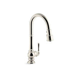 Kohler - Artifacts Pull-down kitchen sink faucet with three-function sprayhead - Vibrant Polished Nickel