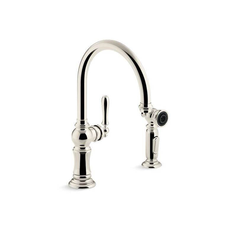 Kohler - Artifacts Single-handle kitchen sink faucet with two-function sprayhead - Vibrant Polished Nickel
