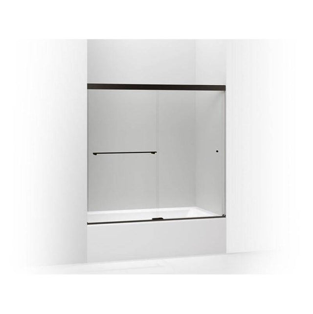 Kohler - Revel Sliding bath door, 55-1/2'' H x 56-5/8 - 59-5/8'' W, with 1/4'' thick Crystal Clear glass - Anodized Dark Bronze