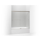 Kohler - Revel Sliding bath door, 55-1/2'' H x 56-5/8 - 59-5/8'' W, with 1/4'' thick Crystal Clear glass - Anodized Brushed Nickel