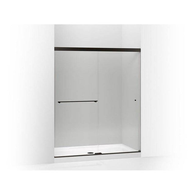 Kohler - Revel Sliding shower door, 70'' H x 56-5/8 - 59-5/8'' W, with 1/4'' thick Crystal Clear glass - Anodized Dark Bronze