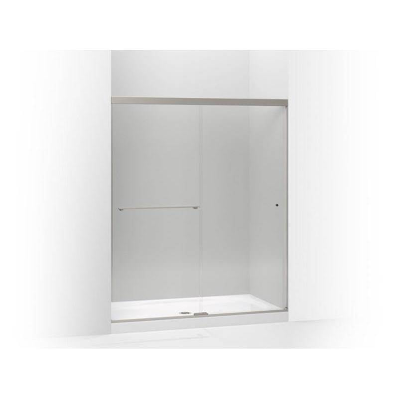 Kohler - Revel Sliding shower door, 70'' H x 56-5/8 - 59-5/8'' W, with 1/4'' thick Crystal Clear glass - Anodized Brushed Nickel