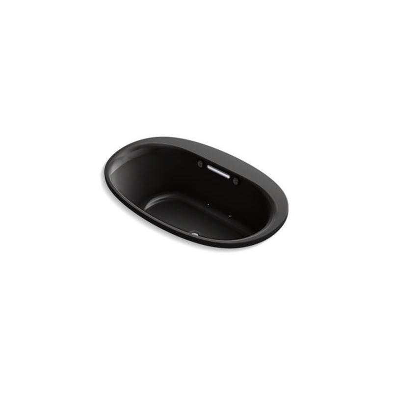 Kohler - Underscore 59-3/4'' x 35-3/4'' drop-in Heated BubbleMassageE air bath with Bask heated surface - Black