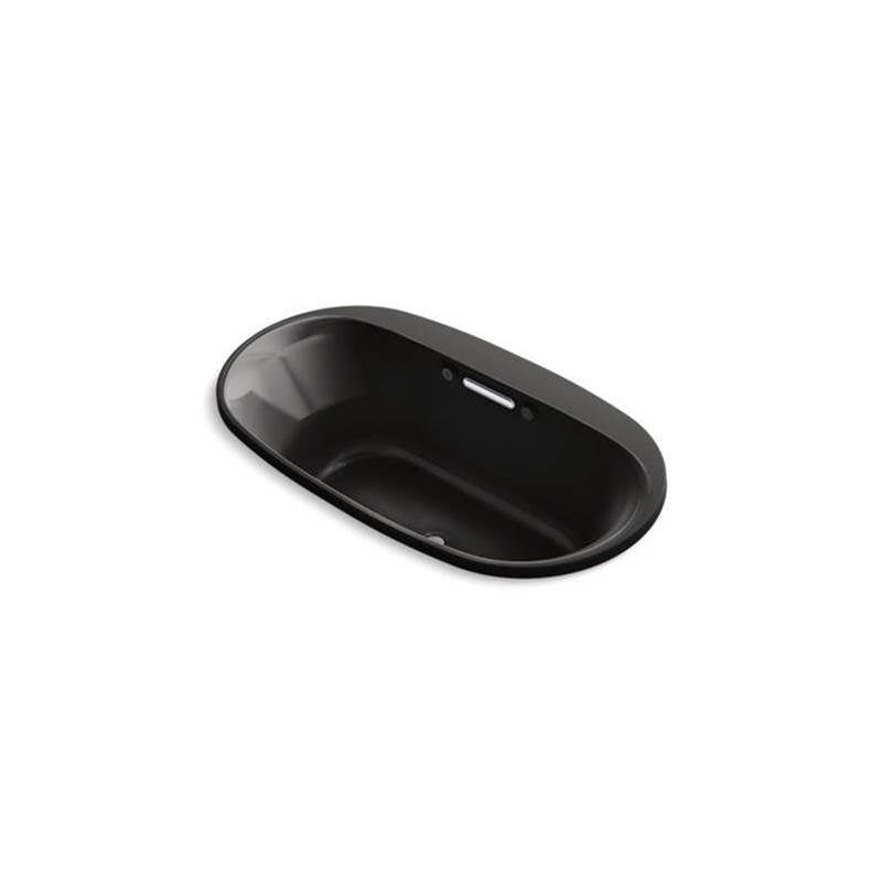 Kohler - Underscore 66'' x 36'' drop-in Heated BubbleMassageE air bath with Bask heated surface - Black