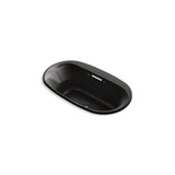 Kohler - Underscore 66'' x 36'' drop-in Heated BubbleMassageE air bath with Bask heated surface - Black