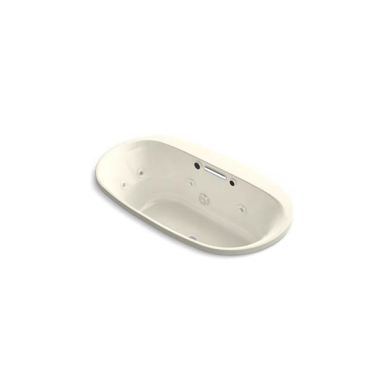 Kohler - Underscore 65-1/2'' x 35-3/4'' drop-in Heated BubbleMassageE air bath with whirlpool - Biscuit