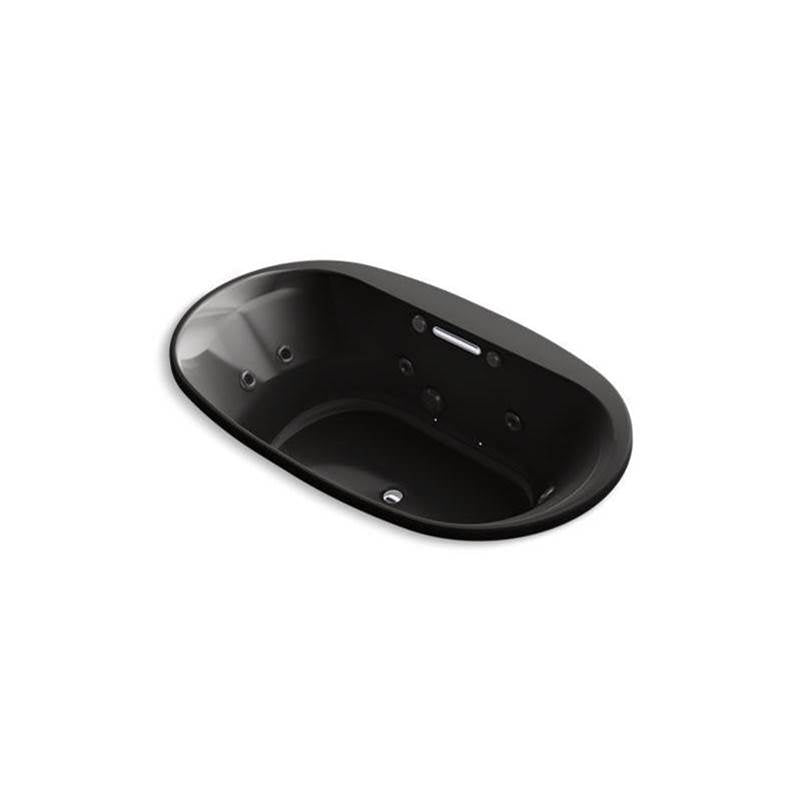 Kohler - Underscore 71-1/2'' x 41-1/2'' drop-in Heated BubbleMassageE air bath with whirlpool - Black