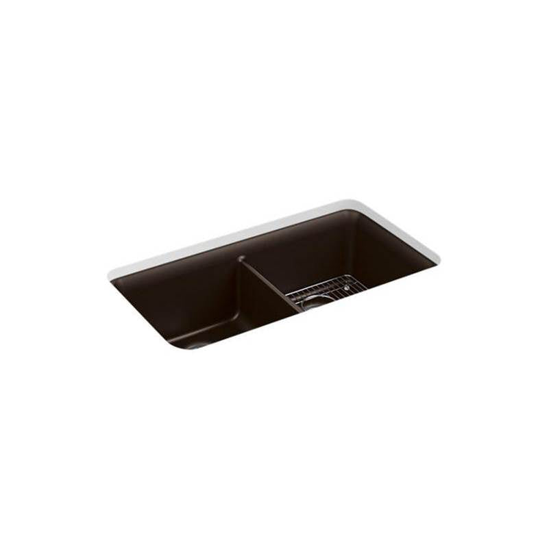 Kohler - Cairn 33-1/2'' undermount double-bowl kitchen sink - Matte Brown