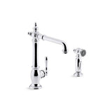 Kohler - Artifacts Single-handle kitchen sink faucet with side sprayer - Polished Chrome