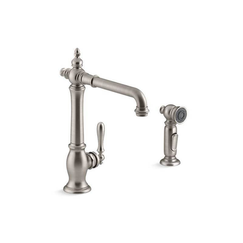 Kohler - Artifacts Single-handle kitchen sink faucet with side sprayer - Vibrant Stainless