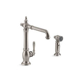 Kohler - Artifacts Single-handle kitchen sink faucet with side sprayer - Vibrant Stainless
