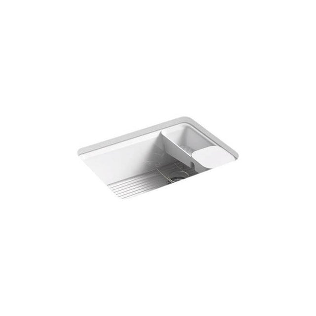 Kohler - Riverby 27'' undermount single-bowl workstation kitchen sink - White