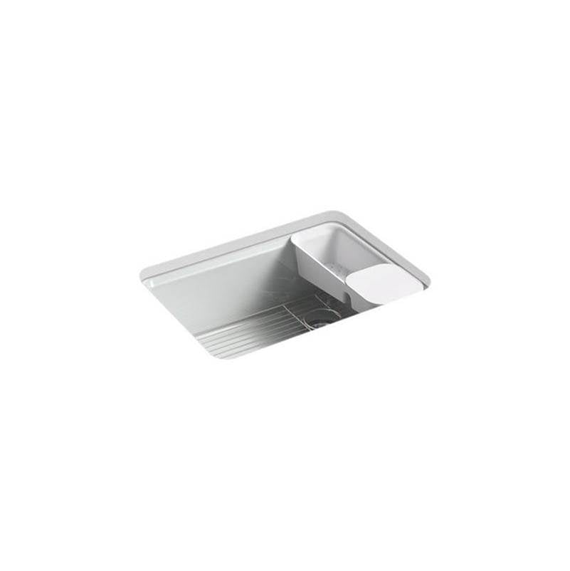 Kohler - Riverby 27'' undermount single-bowl workstation kitchen sink - Ice Grey