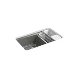 Kohler - Riverby 33'' undermount double-bowl workstation kitchen sink - Thunder Grey