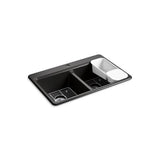 Kohler - Riverby 33'' top-mount double-bowl workstation kitchen sink - Black