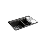 Kohler - Riverby 33'' top-mount double-bowl workstation kitchen sink - Black
