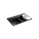 Kohler - Riverby 33'' top-mount double-bowl workstation kitchen sink - Black