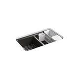 Kohler - Riverby 33'' undermount double-bowl workstation kitchen sink - Black