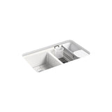 Kohler - Riverby 33'' undermount double-bowl workstation kitchen sink - Sea Salt